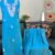 Bright Blue Kashmiri Aari Dress Material with Cotton Dupatta