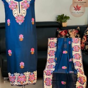 Rayon Dress Material with Chiffon Dupatta (Multi-Color Aari)