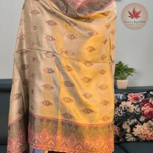 Woolen Stole | Multi-Color Resham Leaf Work