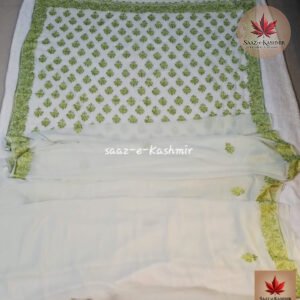 Light Green Georgette Saree with Aari Work with Green Embroidery