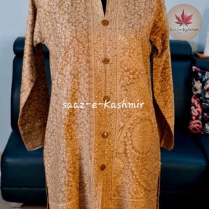 Nut Brown Woolen Kurta | Woven Jamawar Design (Size 42)