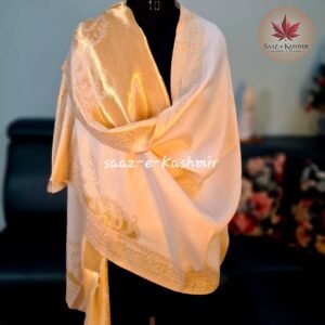 Reversible Zari Stole – Ivory & Antique Gold