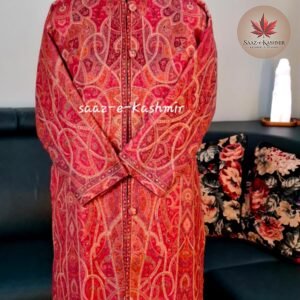 Kashmiri Woollen Coat – Classic Red Paisley