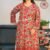 Georgette Aari Work Kurti – Ivory with Red Floral Embroidery