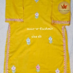 Summer Cool Kurti – Mustard Yellow Kashmiri Aari Work