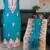 Teal Rayon Dress Material with Chiffon Dupatta