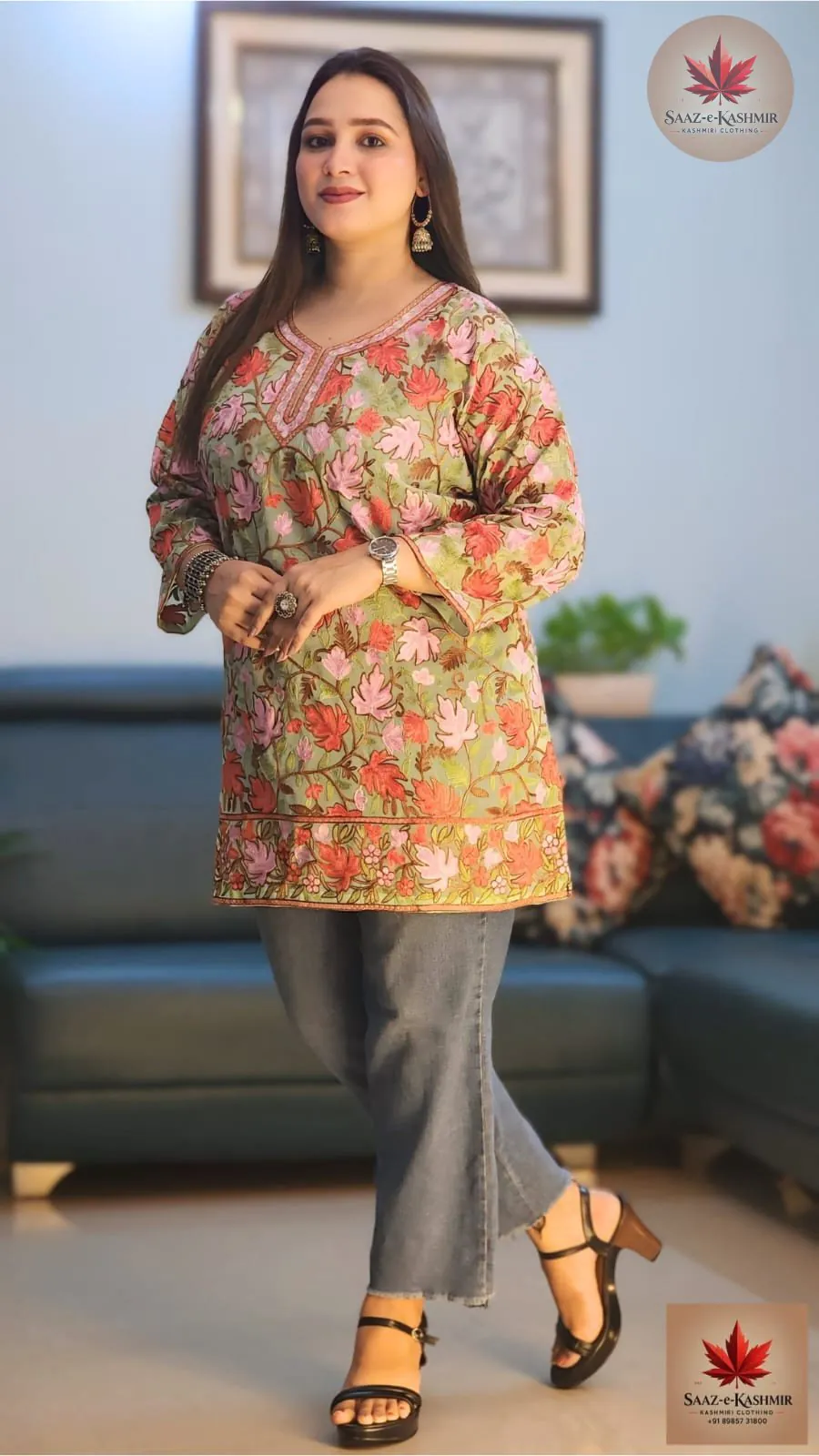 Saaz E Kashmir Kashmiri embroidered kurti ethnic wear collection
